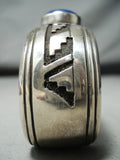 Authentic Vintage Native American Navajo Thomas Singer Lapis Sterling Silver Bracelet-Nativo Arts
