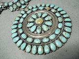 One Of Biggest Best Vintage Native American Navajo Royston Turquoise Sterling Silver Necklace-Nativo Arts