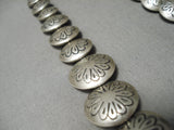 Heavy Museum Quality Vintage Native American Navajo Hand Tooled Sterling Silver Bead Necklace-Nativo Arts