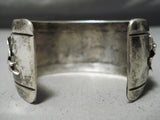 Very Important Early Vintage Native American Navajo Thoms Singer Sterling Silver Bracelet Old-Nativo Arts