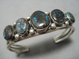 One Of Highest Grade Vintage Native American Navajo Bisbee Turquoise Sterling Silver Bracelet-Nativo Arts
