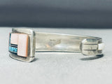 Thick Unique Inlay Vintage Native American Navajo Spider Turquoise Sterling Silver Bracelet-Nativo Arts