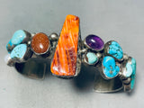 Rosie Lincoln Vintage Native American Navajo Turquoise Spiny Oyster Sterling Silver Bracelet-Nativo Arts