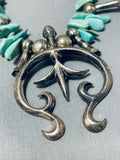 Glorious Vintage Native American Navajo Royston Turquoise Sterling Silver Squashblossom Necklace-Nativo Arts