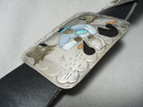 Native American One Of The Most Detailed Vintage Navajo Turquoise Sterling Silver Concho Belt-Nativo Arts