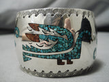 Exquisite Vintage Navajo Native American Sterling Silver Bracelet Cuff-Nativo Arts