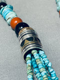 Native American Authentic Singer Rare Turquoise Sterling Silver Necklace-Nativo Arts
