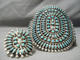 One Of Best Vintage Native American Zuni Turquoise Sterling Silver Bracelet Ring Set-Nativo Arts