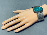 Particularly Rare Vintage Native American Navajo Damale Turquoise Sterling Silver Bracelet-Nativo Arts