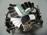 Best Vintage Zuni Native American Eagle Turquoise Sterling Silver Bracelet-Nativo Arts