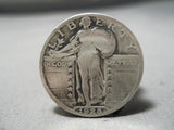 Spectacular Huge Sterling Silver 1928 Quarter Ring-Nativo Arts