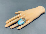 Noteworthy Native American Navajo Turquoise Sterling Silver Monument Valley Ring-Nativo Arts