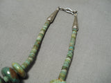 Huge Vintage Native American Navajo Royston Turquoise Sterling Silver Heishi Necklace-Nativo Arts