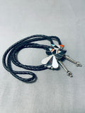 Marvelous Vintage Native American Zuni Turquoise Sterling Silver Thunderbird Bolo-Nativo Arts