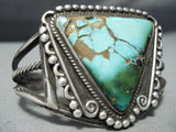Best Vintage Native American Navajo Triangle Damale Turquoise Sterling Silver Bracelet Old-Nativo Arts