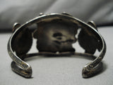 Native American Early 1900's Vintage Navajo Royston Turquoise Sterling Silver Bracelet Old-Nativo Arts