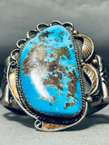 One Of Best Ever Vintage Native American Navajo Old Kingman Turquoise Sterling Silver Bracelet-Nativo Arts