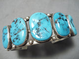 Incredible Vintage Native American Navajo Sleeping Beauty Turquoise Sterling Silver Bracelet Old-Nativo Arts