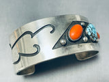 Important Red Mountain Turquoise Vintage Native American Navajo Sterling Silver Bracelet-Nativo Arts
