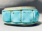 Important Vintage Native American Navajo Turquoise Heishi Heavy Sterling Silver Bracelet-Nativo Arts