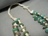 Native American Early 1900's Vintage Santo Domingo Green Turquoise Necklace Old-Nativo Arts