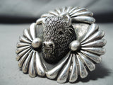 Heavy Buffalo San Felipe Huge Sterling Silver Ring-Nativo Arts