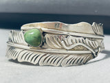 Important Vintage Native American Navajo Damale Turquoise Sterling Silver Bangle Bracelet Signed-Nativo Arts