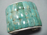 Best Native American Squared Green Turquoise Sterling Silver Bracelet-Nativo Arts