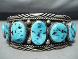 Superior Vintage Native American Navajo Sleeping Beauty Turquoise Sterling Silver Bracelet Old-Nativo Arts