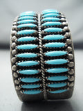 Intricate Vintage Native American Navajo Needle Turquoise Sterling Silver Bracelet-Nativo Arts