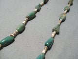 Native American Impressive Vintage Santo Domingo Green Turquoise Necklace-Nativo Arts