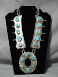 Opulent Vintage Native American Navajo Turquoise Nugget Sterling Silver Necklace-Nativo Arts