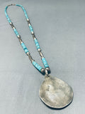 Native American Ave Marie Coriz Vintage Santo Domingo Turquoise Sterling Silver Necklace-Nativo Arts
