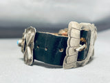 Sensational Vintage Native American Navajo Sterling Silver Concho Turquoise Belt Bracelet-Nativo Arts