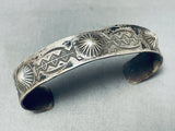 Early 1900's Vintage Native American Navajo Sterling Silver Button Bracelet-Nativo Arts