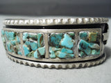 Very Unique Vintage Native American Navajo Royston Turquoise Inlay Sterling Silver Bracelet-Nativo Arts