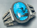 One Of The Best Female Artist Vintage Native American Navajo Turquoise Sterling Silver Bracelet-Nativo Arts