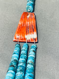 Native American One Of The Best Ever Santo Domingo Turquoise Disc Sterling Silver Necklace-Nativo Arts