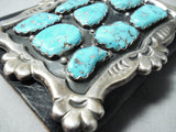 One Of The Biggest Best Vintage Native American Navajo Turquoise Sterling Silver Ketoh Bracelet-Nativo Arts