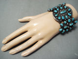 One Of The Best Vintage Native American Navajo Old Morenci Turquoise Sterling Silver Bracelet-Nativo Arts