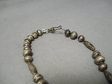 Superior Vintage Native American Navajo Torpedo Sterling Silver Turquoise Necklace Old-Nativo Arts