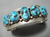Impressive Vintage Navajo Sleeping Beauty Sterling Silver Bracelet Native American-Nativo Arts