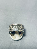 Stunning Native American Navajo Signed Huge Royston Turquoise Sterling Silver Ring-Nativo Arts