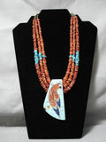 Native American Important Ray Rosetta Santo Domingo Spiny Oyster Sterling Silver Necklace-Nativo Arts
