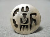 Ancient Symbols Vintage Hopi Native American Navajo Sterling Silver Ring Old-Nativo Arts