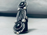 One Of A Kind Native American Navajo Black Onyx Sterling Silver Ring-Nativo Arts