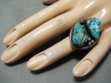 One Of The Best Vintage Zuni/ Native American Navajo Turquoise Fetish Sterling Silver Ring-Nativo Arts