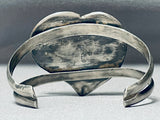 Incredibly Rare Vintage Native American Navajo Turquoise Heart Sterling Silver Bracelet Old-Nativo Arts