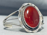 Amazing Vintage Native American Navajo Carnelian Sterling Silver Bracelet-Nativo Arts