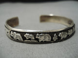 Guaranteed Authentic Vintage Native American Navajo Thomas Singer Sterling Silver Bracelet Old-Nativo Arts